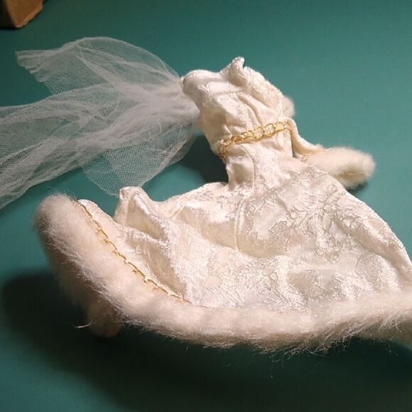 Vintage Barbie White Lace Doll Dress with Vail